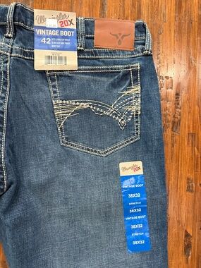 Wrangler Men's Bootcut Jeans Dark Blue with Contrast Stitching 💥NWT